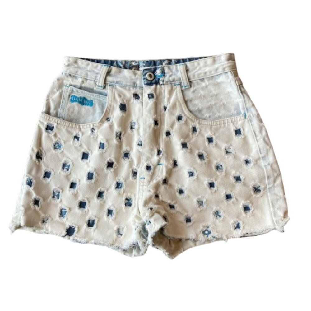 Vintage 90s Major Damage Denim Shorts Women's 26 Light Wash Hip Hop